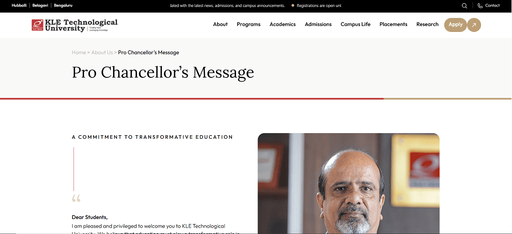 Pro Chancellor’s Message